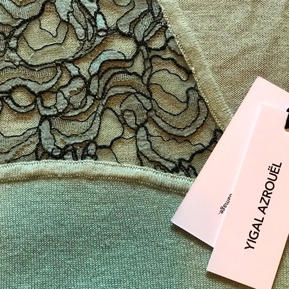 XS vintage orchid cashmere and silk lace top.